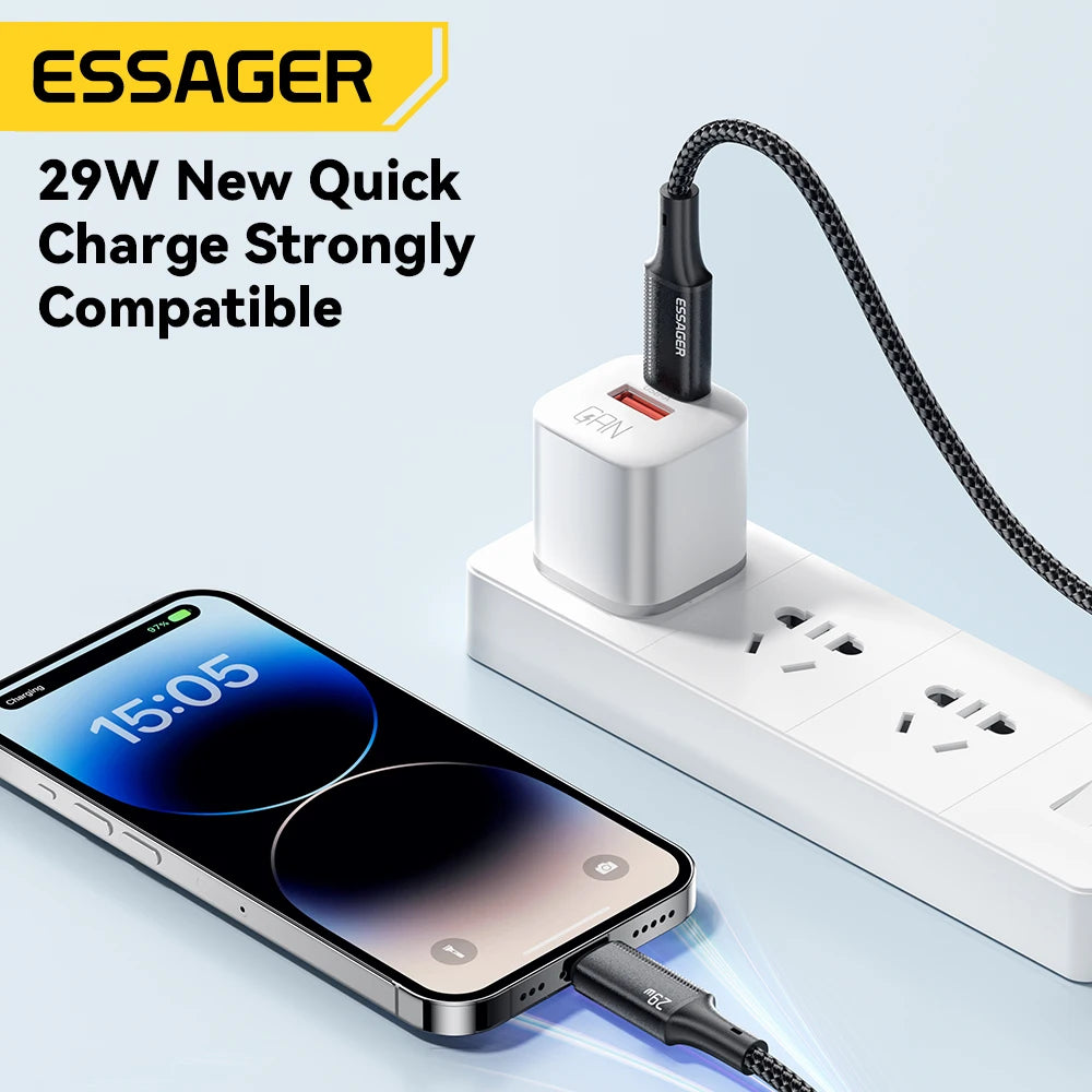 Essager USB C Cable For IPhone 14 13 12 11 pro Max 8 Plus 20W Fast Charging Cable Type C To Lighting Date Wire For iPad Macbook