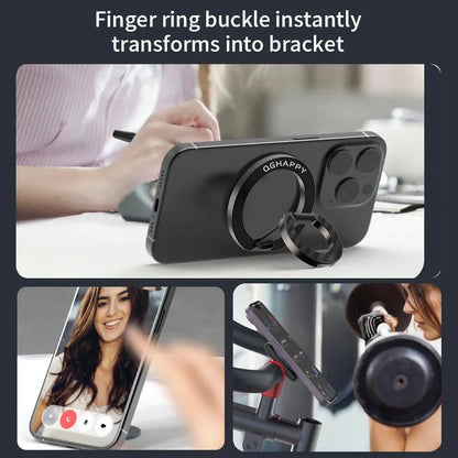 For Double-Sided Magnetic Phone Ring Holder for MagSafe Kickstand Magnet Grip for iPhone 16 15 14 For Huawei Xiaomi Stand Holder