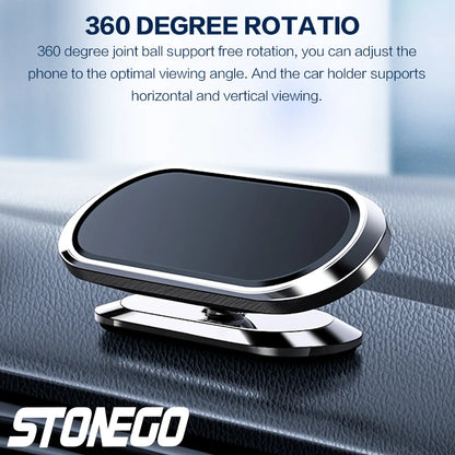STONEGO Metal Magnetic Phone Holder 360 rotating Car Phone Holder Stand Zinc Alloy Magnet Car Support Mount cellphone holder