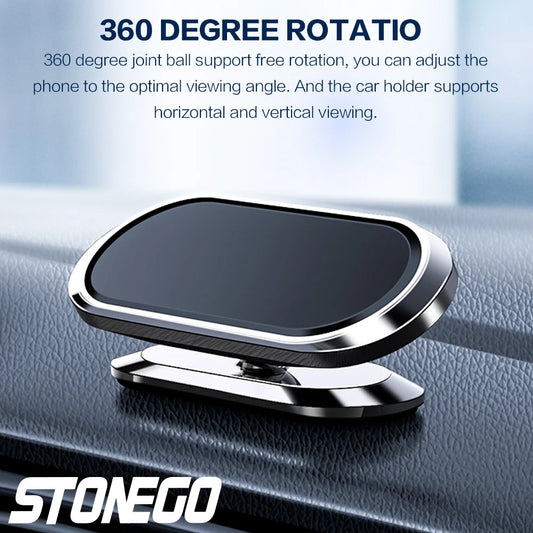 STONEGO Metal Magnetic Phone Holder 360 rotating Car Phone Holder Stand Zinc Alloy Magnet Car Support Mount cellphone holder