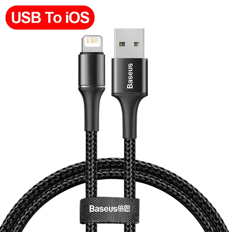 Baseus USB Cable for iPhone 6 7 8 Plus 11 12 13 Pro XS Max X XR 18W Lighting Fast Charging Charger USB Data Cable for iPad Cord
